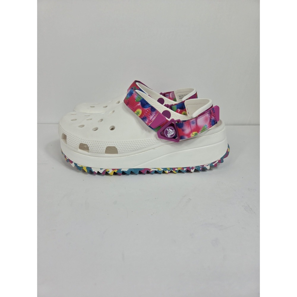 Crocs Unisex Classic Hiker Clog Shoes Men Sz 6  ( Women Sz 8  White Multicolor